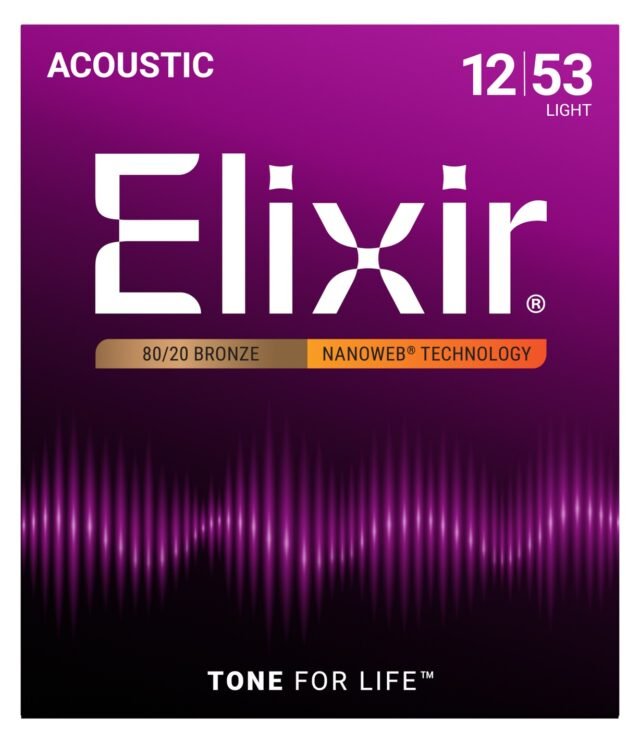 Elixir Nanoweb Acoustic 80/20 Bronze 12–53 Light